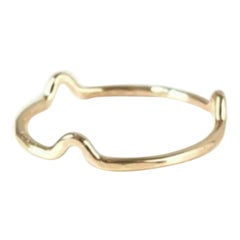 14k Solid Gold Dainty Skinny Freeform Mountain Thin Ring Valentine Ring Gift.