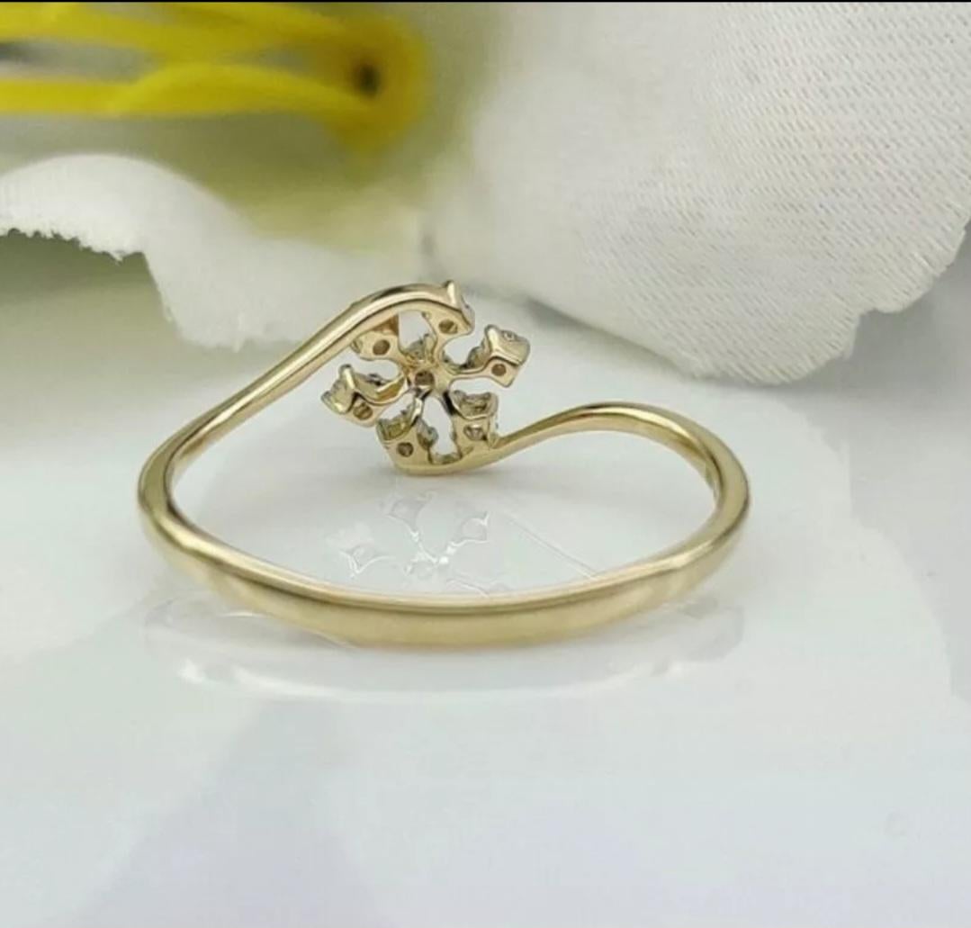 14k Solid Gold Diamond Anniversary Ring Designer Floral Diamond Handmade Ring For Sale 1