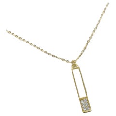 14k Massivgold Diamant-Bar-Halskette Minimalistische Bar-Halskette