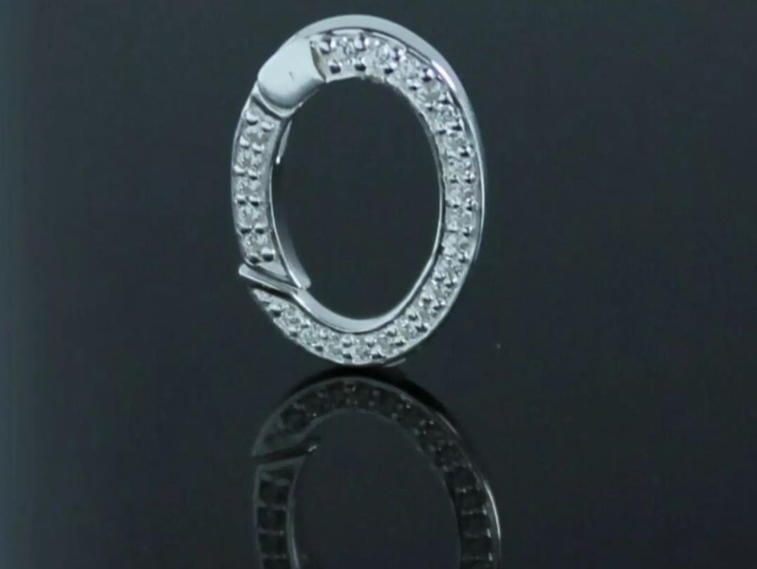 14K Solid Gold Diamond Carabiner Lock Schmuck Connector Charm Schloss Anhänger im Angebot 4