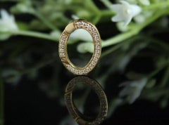 14K Solid Gold Diamond Carabiner Lock Jewelry Connector Charm lock Pendant