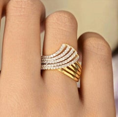 14K Solid Gold Diamond Cocktail Ring For Women Natural diamond Engagement Ring