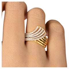 Bague cocktail pour femmes en or massif 14 carats et diamants naturels