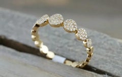 14k Massivgold Diamant Dainty Runder Eternity-Ring