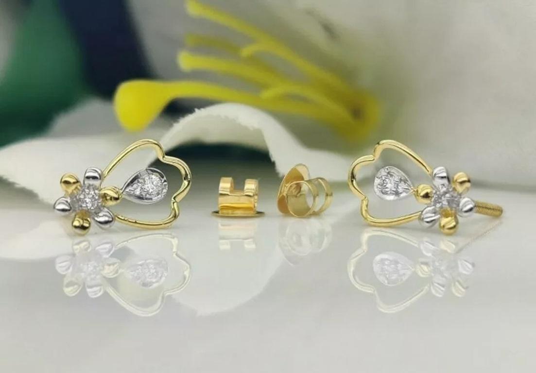 14k Solid Gold Diamond Earring Drop Shape Diamond Everyday Women Jewelry Gift
Light weight can be worn everyday

Additional information:
Condition: New with tags: A brand-new, unused, and unworn item (including handmade items) in the original
