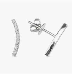 14K Solid Gold Diamond Earrings Mini Earring Cuffs Christmas Gift For Women.