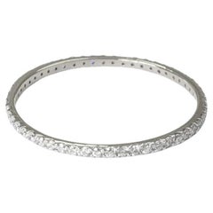 Bague d'éternité en or massif 14 carats sertie de diamants, bague d'éternité complète, alliance