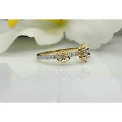 Diamond Flower Band Ring in 14k Solid Gold