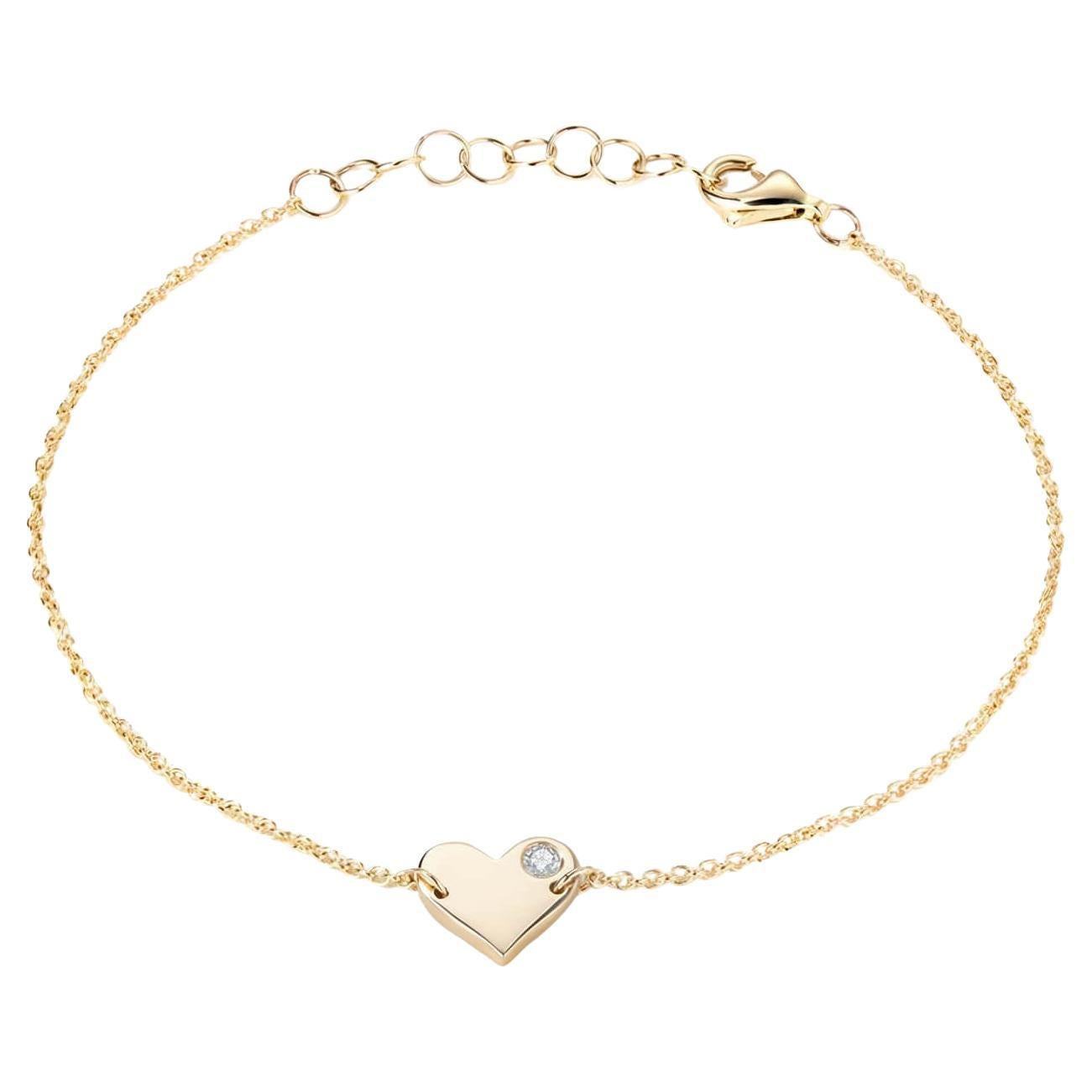 Heartlight 14K Yellow Gold Dainty Bracelet For Sale
