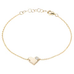 Bracelet délicat en or jaune 14K Heartlight