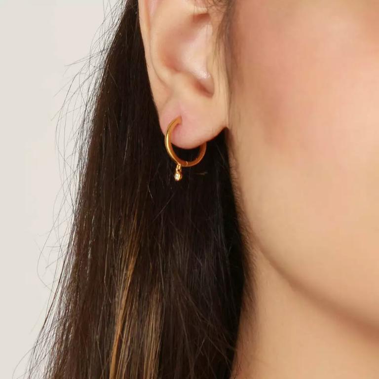 14K Solid Gold Diamond Huggies Bezel Set Gold Earring Spring Season Jewelry Gift
Light weight can be worn everyday

Additional information:
Condition: New with tags: A brand-new, unused, and unworn item (including handmade items) in the original
