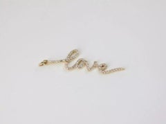 14K Solid Gold Diamond Love Pendant Jewelry Beautiful Diamond Christmas Jewelry.