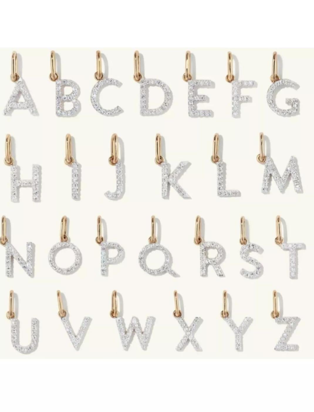 14K Massivgold Diamant Name Halskette Name Initial Anhänger Weihnachtsgeschenk für sie im Zustand „Neu“ im Angebot in Chicago, IL