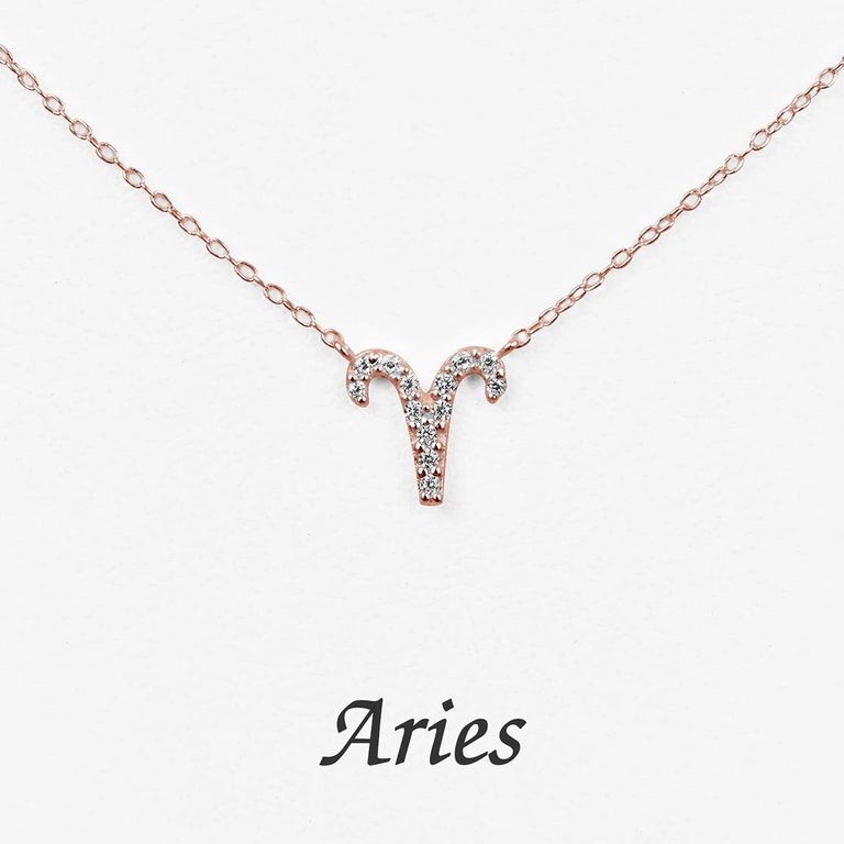 Beautiful and Sparkly Diamond Aries Necklace made of 14k solid gold available in three colors, Yellow Gold / Rose Gold / White Gold.

Natural genuine round cut diamond each diamond is hand selected by me to ensure quality and set by a master setter