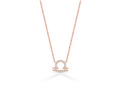 Collana di diamanti in oro massiccio 14k Segno zodiacale della Bilancia Segno di nascita