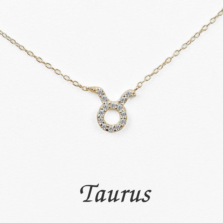 Beautiful and Sparkly Diamond Taurus Necklace made of 14k solid gold available in three colors, Yellow Gold / Rose Gold / White Gold.

Natural genuine round cut diamond each diamond is hand selected by me to ensure quality and set by a master setter