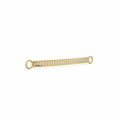 14K Solid Gold Diamond Pave Setting Bar Spacer Finding Necklace