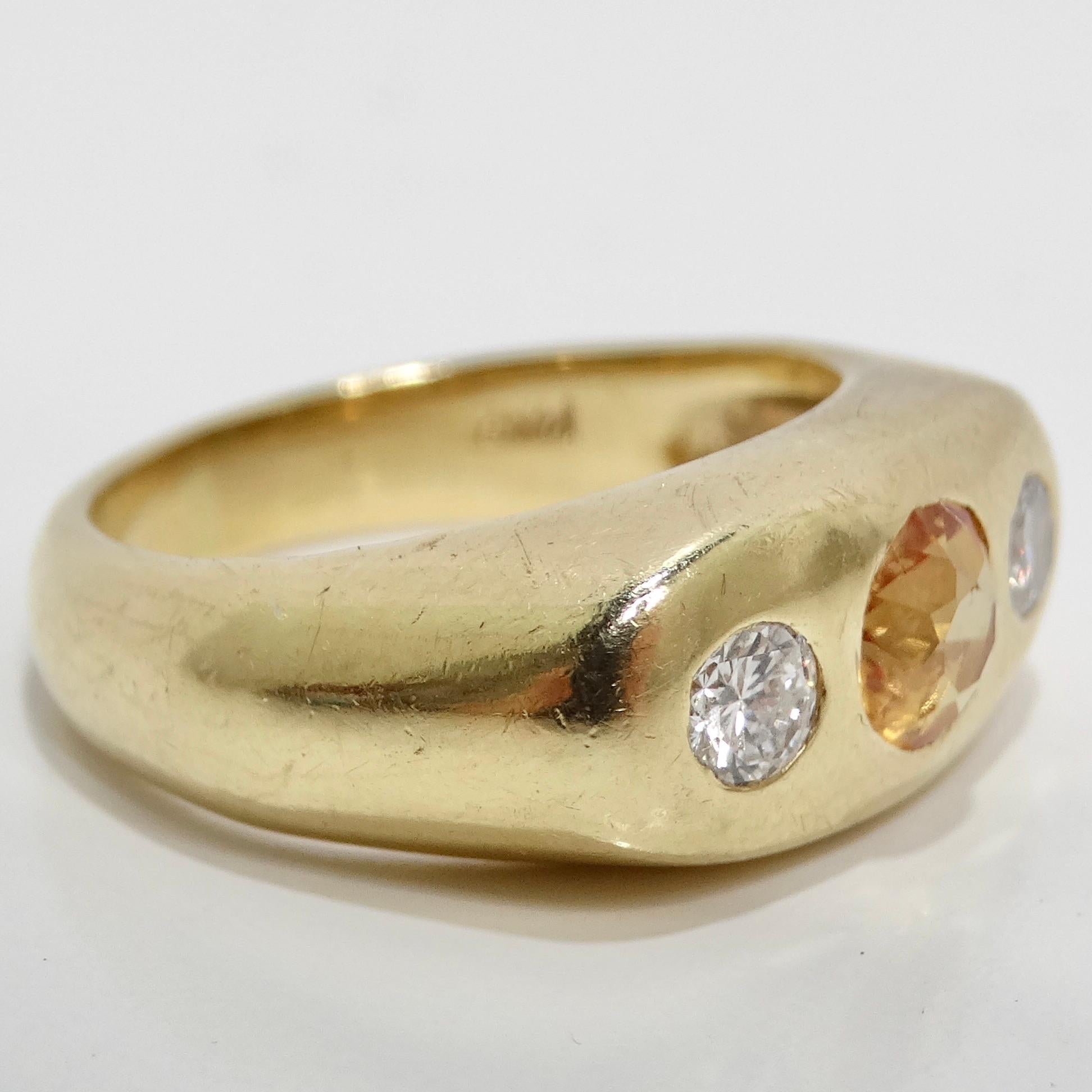14K Massivgold Diamant-Saphir-Ring im Zustand „Hervorragend“ im Angebot in Scottsdale, AZ