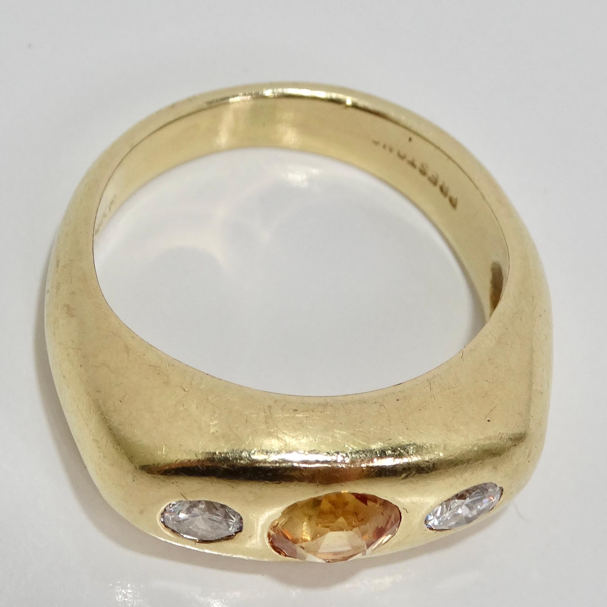 14K Massivgold Diamant-Saphir-Ring im Angebot 4