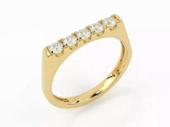 14K Solid Gold Diamond Signet Pinky Ring