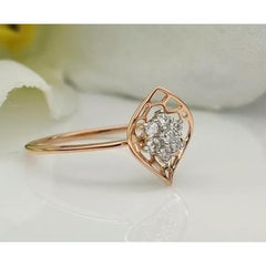 14k Solid Gold Diamond Solitaire Ring Filigree Design