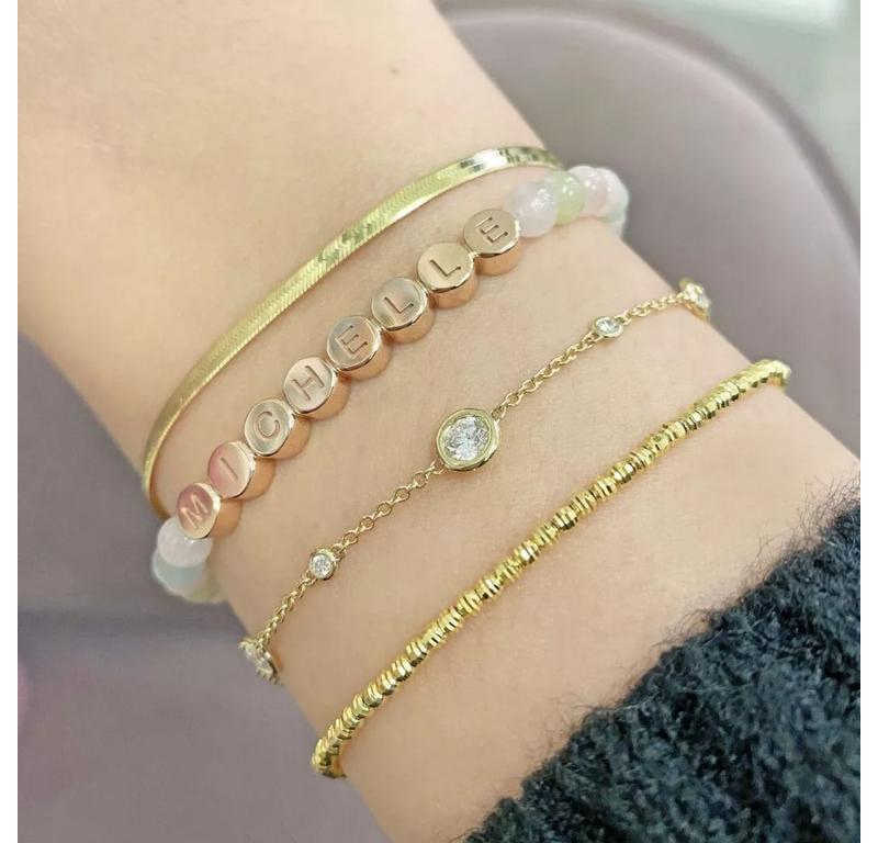 Pulsera de diamantes en oro macizo de 14 quilates en Nuevo estado para la venta en Chicago, IL