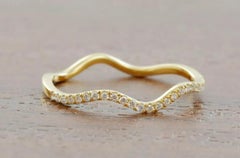 14k Solid Gold Diamond Wave Eternity Band Ring