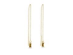 Pendants d'oreilles en or massif 14k avec citrine. 