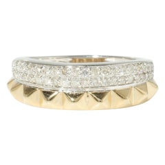 14k Solid Gold Dual Toned Eternity Ring mit natürlichen Diamanten (zertifiziert)