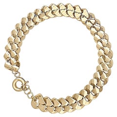 Used 14K Solid Gold Dualis Cuban Link Bracelet – Reversible Double-Sided Design