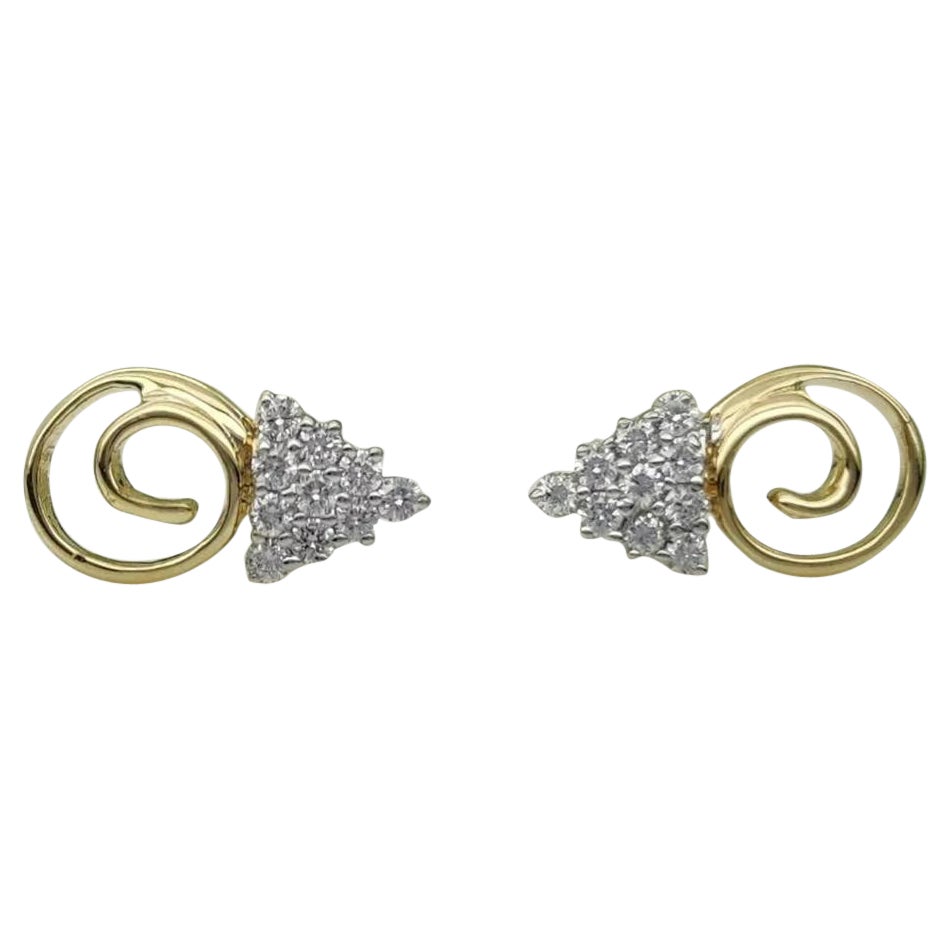 Pendiente de oro macizo de 14k Pendiente de oro con diamante Dainty Diamond