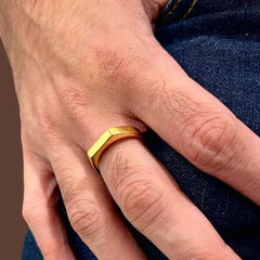 14K Solid Gold Edge Band Men Accessories
