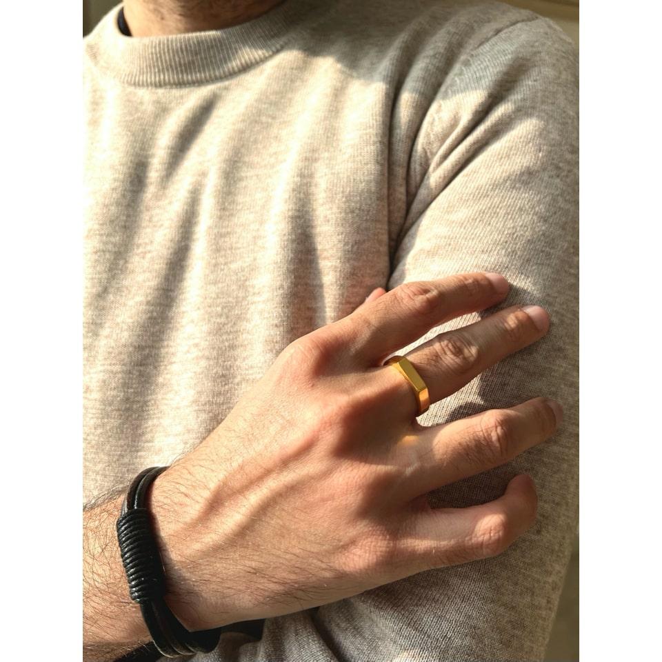 De los hombres Banda de oro macizo de 14 quilates con borde Accesorios para hombre en venta