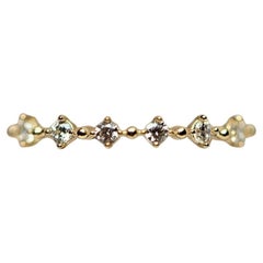 14k Solid Gold Elegance Stacking Thin Band Dainty Diamond Ring Women Ring Band
