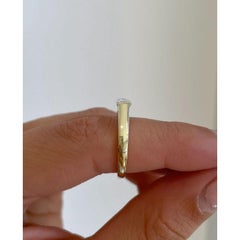 Anello a fascia nuziale in oro massiccio 14k taglio smeraldo Moissanite 1cts Anello solitario