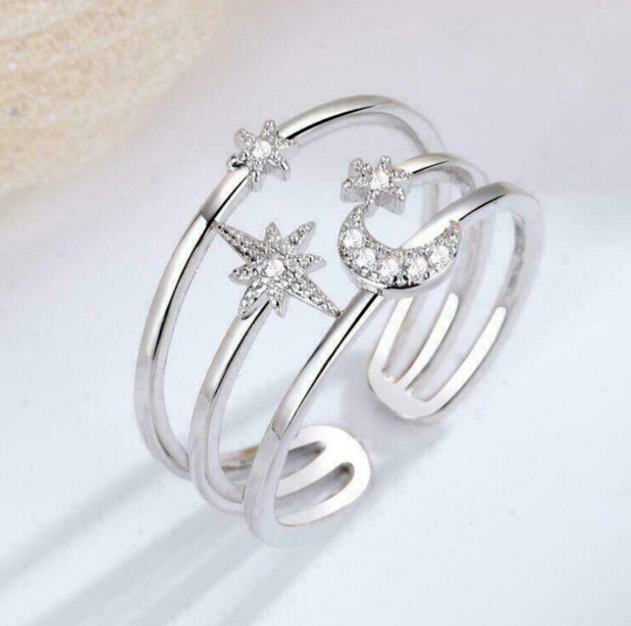 Anello di fidanzamento in oro massiccio 14K per donne Anello con diamante rotondo in vendita 2