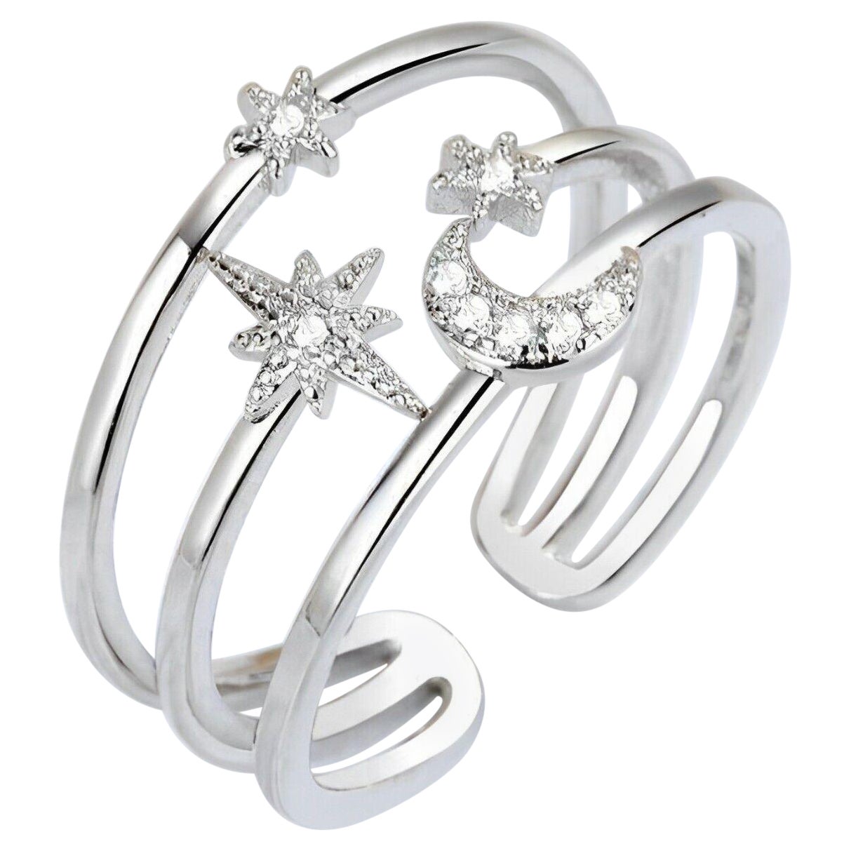 Anillo de compromiso de oro macizo de 14 quilates para mujer Anillo de diamantes redondos en venta
