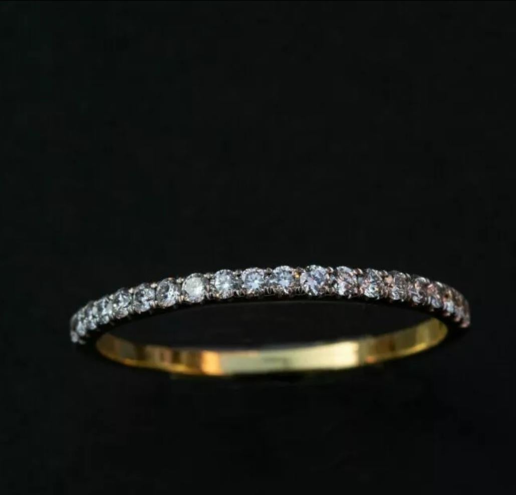 14k Solid Gold Eternity Band Natural Diamond Ring Wedding Proposal For Sale 5