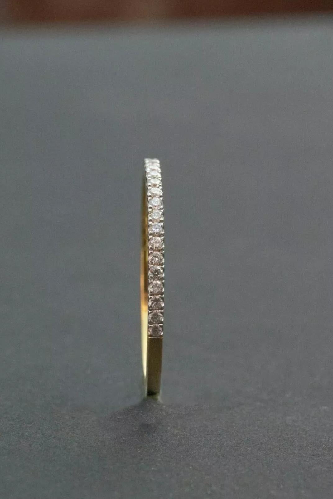 14k Solid Gold Eternity Band Natural Diamond Ring Wedding Proposal For Sale 3