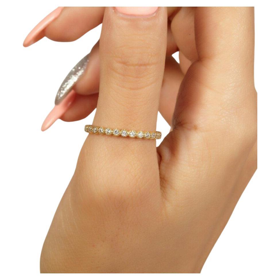 14K Massivgold Eternity Ehering Diamant-Ring für Damen Valentine Gift
