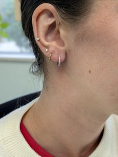 14K Solid Gold Ethically Sourced Diamond Hoops  Latch Back Closure