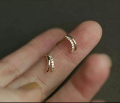 14K Solid Gold European Creative Stud Earrings Women Classic Diamond earrings
