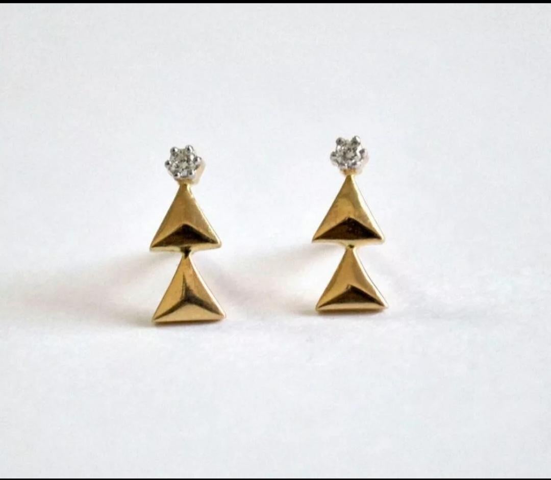 Art déco Boucles d'oreilles créatives en or massif 14K Boucles d'oreilles classiques en diamant pour femmes en vente