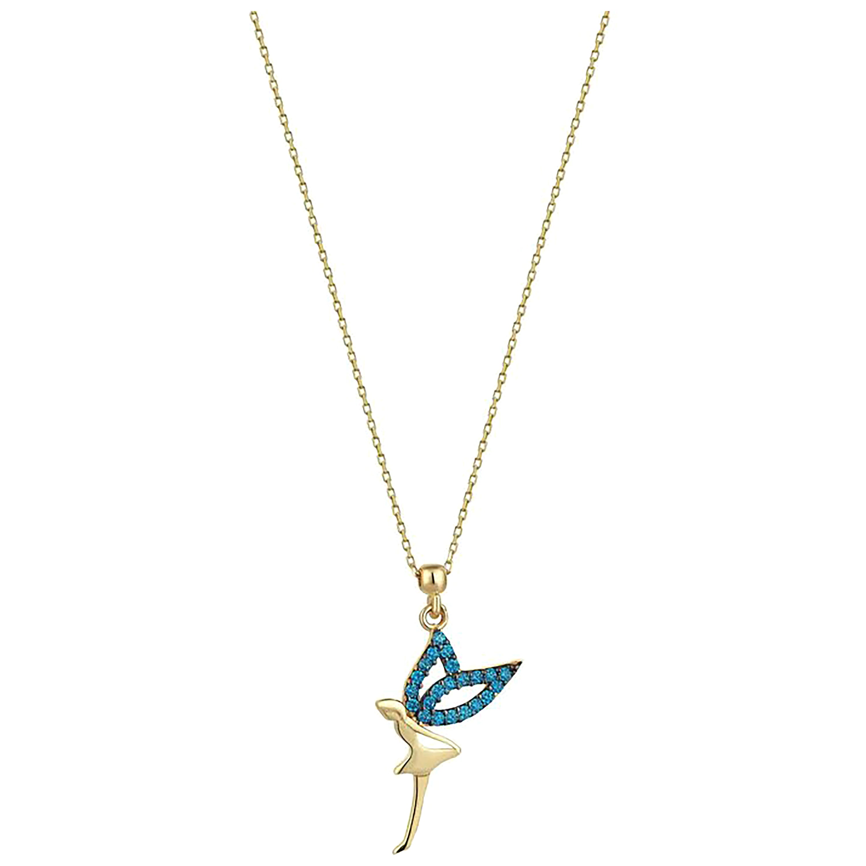 14k Solid Gold Fairy Necklace for Mothers and Daughters