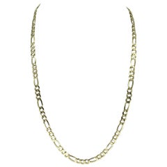 14k Solid Gold Fancy Figaro Link Men Chain