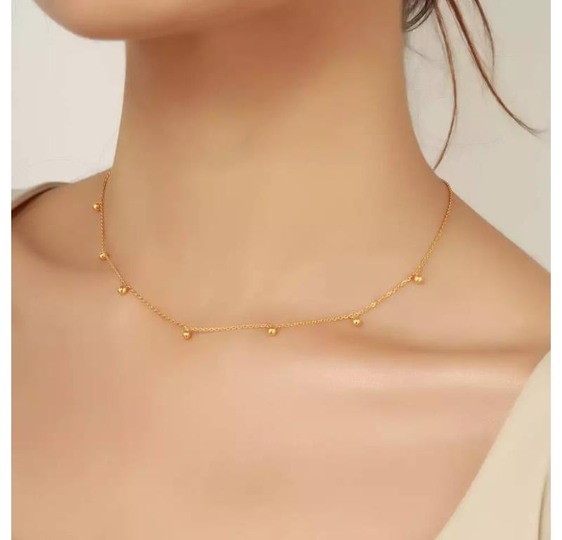 Collana con sfera fluttuante in oro massiccio 14K In condizioni Nuovo in vendita a Chicago, IL