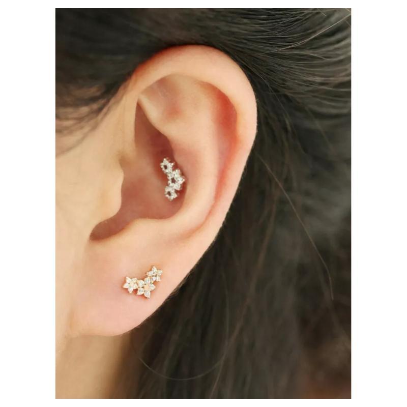 14k Solid Gold Genuine Diamond Star Earrings Triple Stars Threaded Piercing Gift
Light weight can be worn everyday

Additional information:
Condition: New with tags: A brand-new, unused, and unworn item (including handmade items) in the original