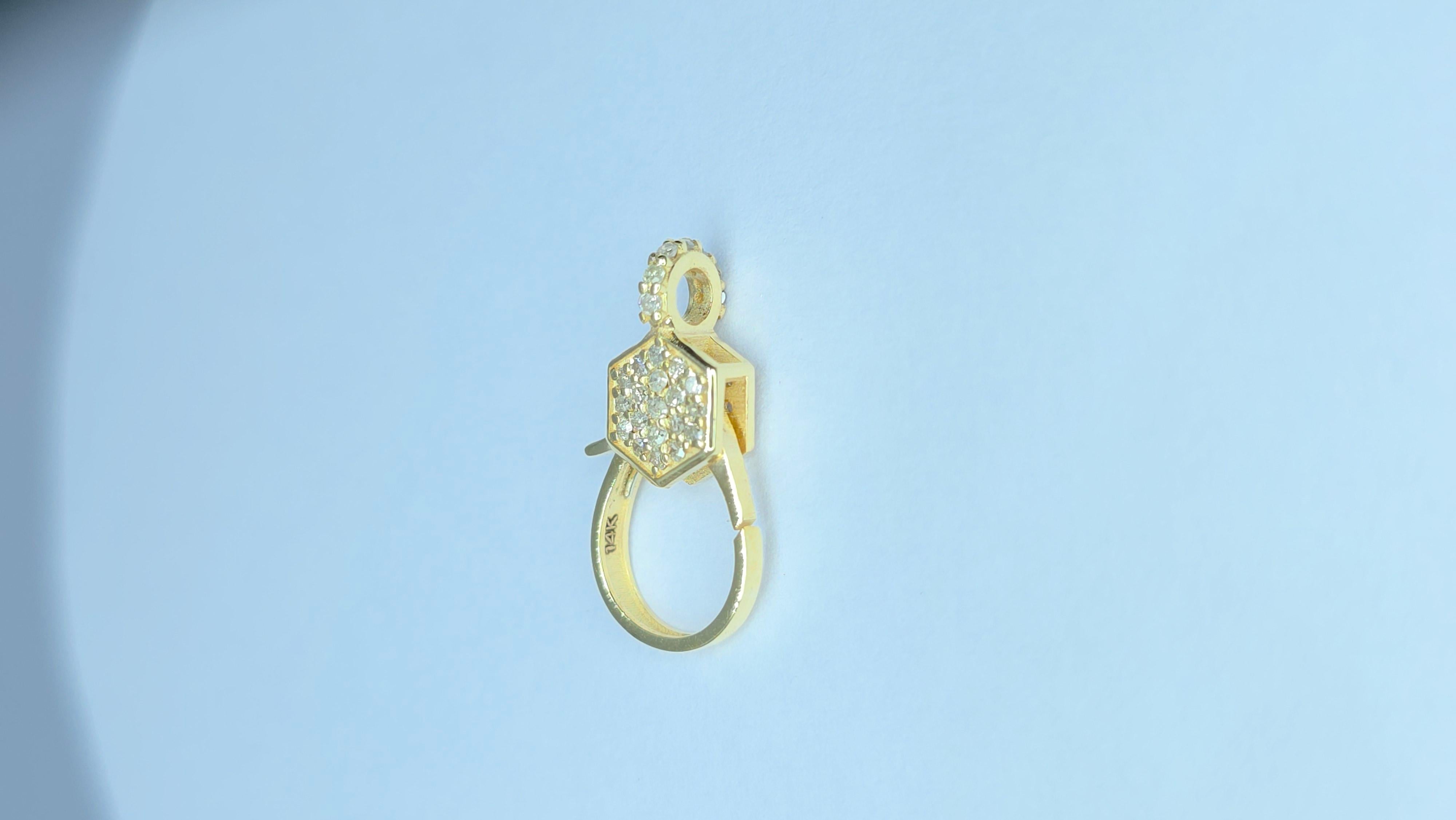 Serratura aragosta in oro massiccio 14K con diamante genuino per la creazione di collane di gioielli in vendita 4