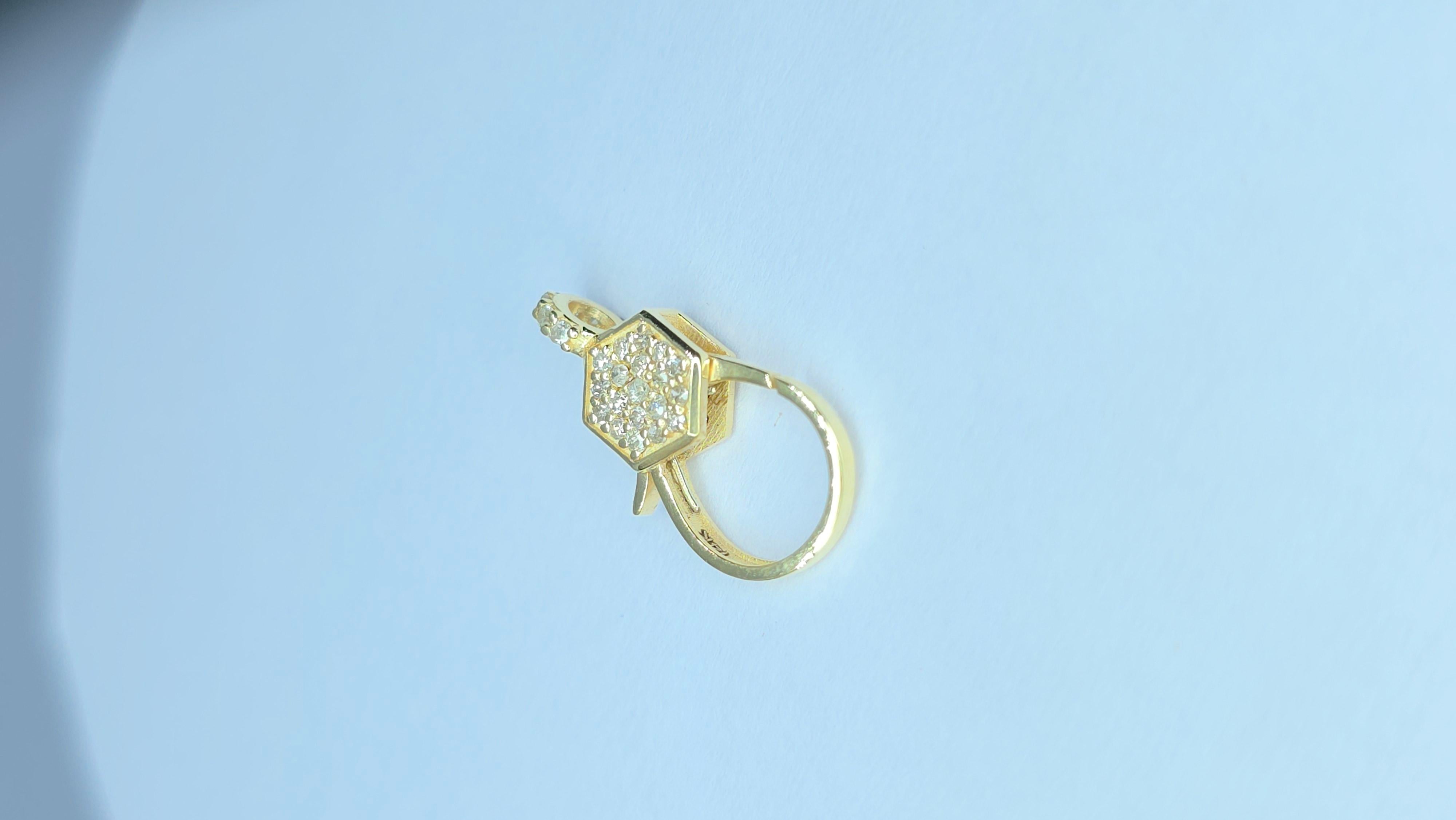 Serratura aragosta in oro massiccio 14K con diamante genuino per la creazione di collane di gioielli in vendita 5