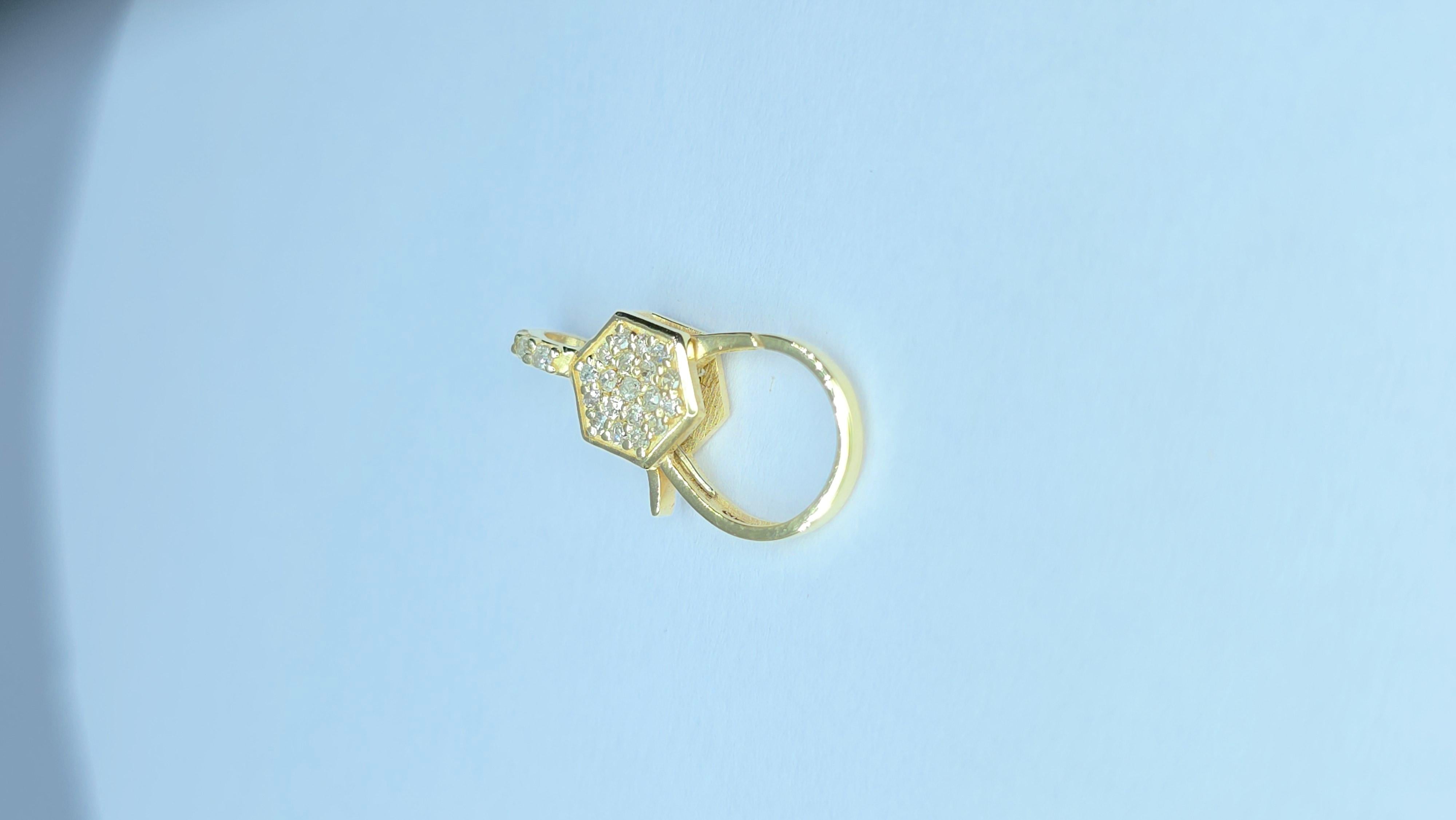 Serratura aragosta in oro massiccio 14K con diamante genuino per la creazione di collane di gioielli in vendita 6